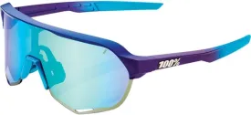 100% S2 Sport Performance Cycling Sunglasses (Matte Metallic Into the Fade - Blue Topaz Multilayer Mirror Lens)