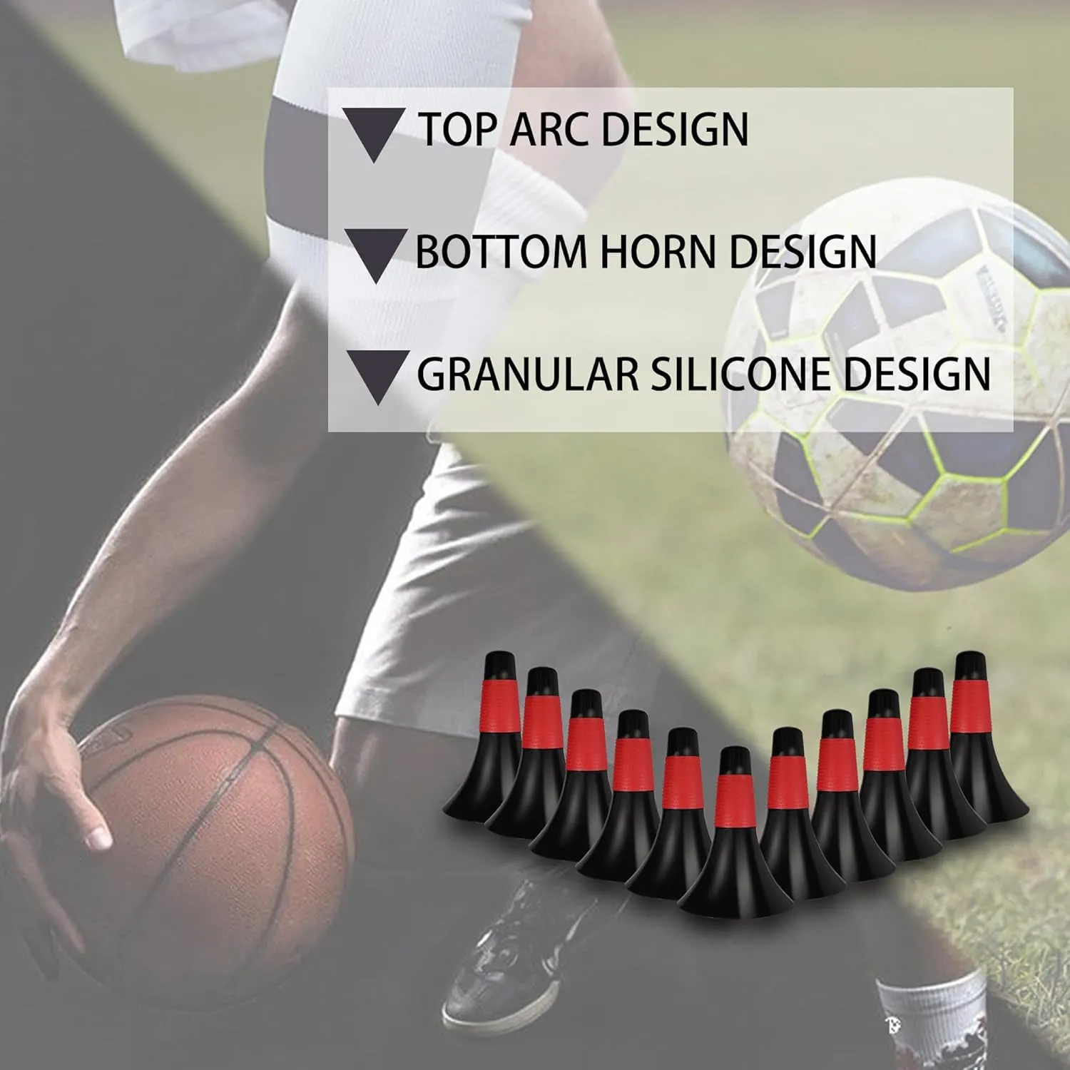 12 Pcs Sports Training Cones 9 Inch Agility Plastic Skating Marker Cones with Carry Bag for Kids Football Basketball Practice