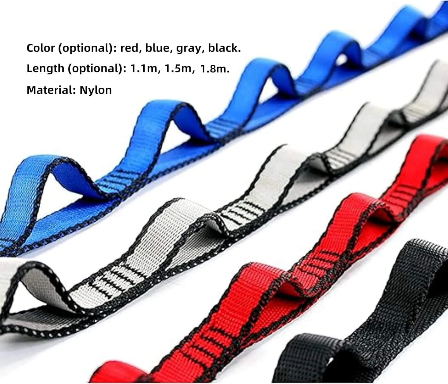 2pcs Safety Daisy Chain, Multi-Ring Adjustable Nylon Strap Rope Yoga Pilates Stretch Band