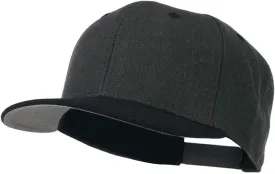 Ashen Fane Wool Blend 6 Panel Snapback Flat Bill Two Tone Hat