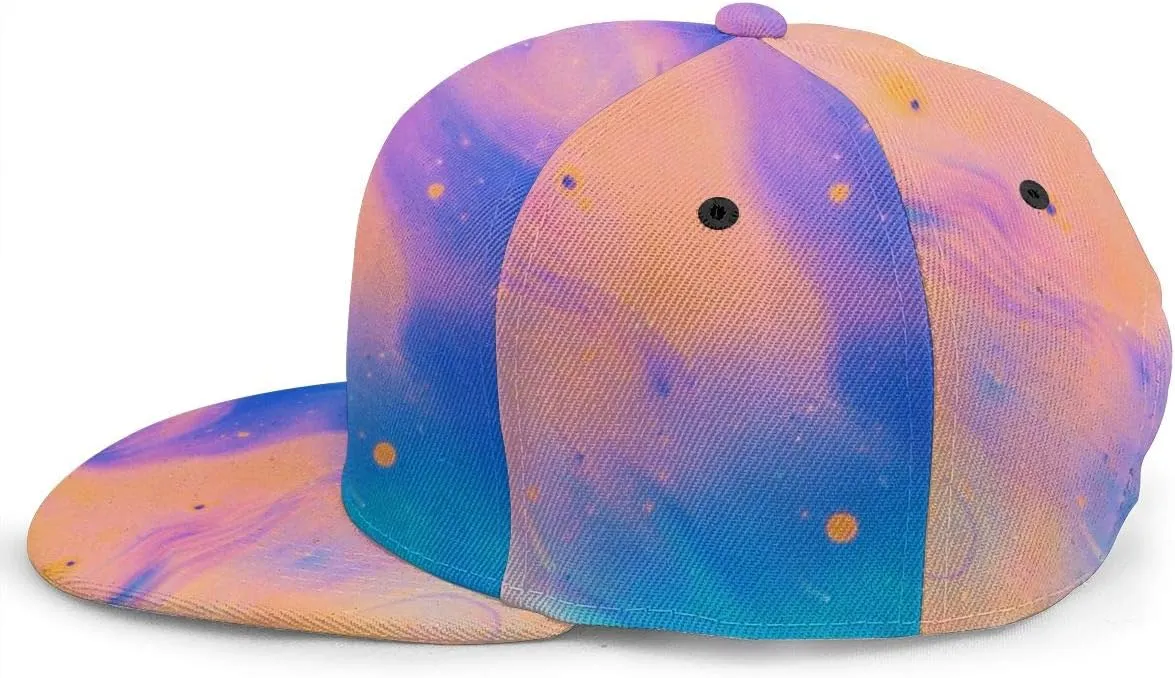 Baseball Cap Men Women - Rainbow Tie Dye Adjustable 3D Printed Snapback Flat Bill Hip Hop Hat