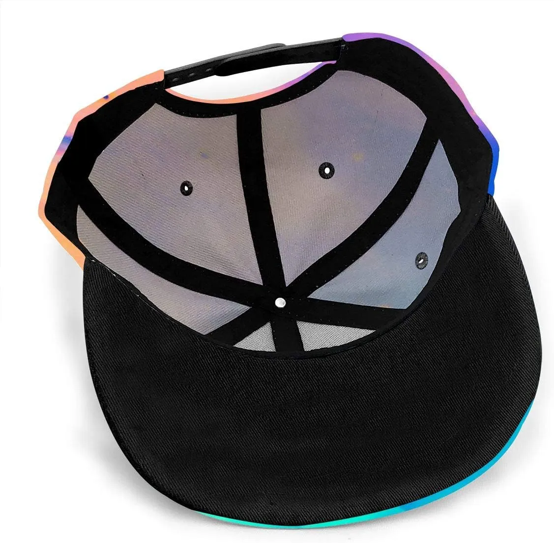 Baseball Cap Men Women - Rainbow Tie Dye Adjustable 3D Printed Snapback Flat Bill Hip Hop Hat