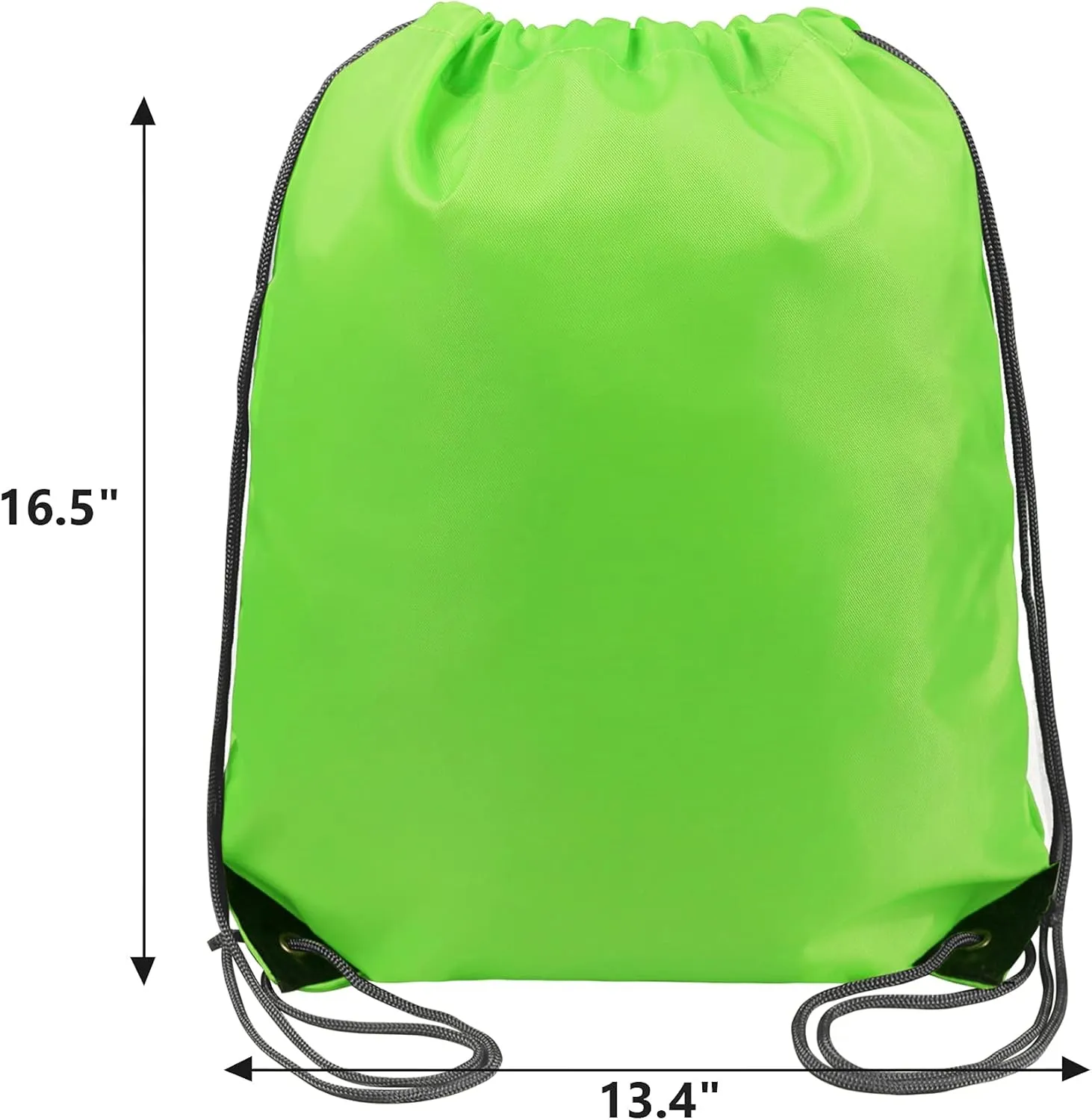 BeeGreen 20 Pieces Green String Bags Bulk Lightweight Durable Drawstring Gym Backpacks for Christmas Travel Sports Plain Cinch Storage Sackpack Bags for Women and Men