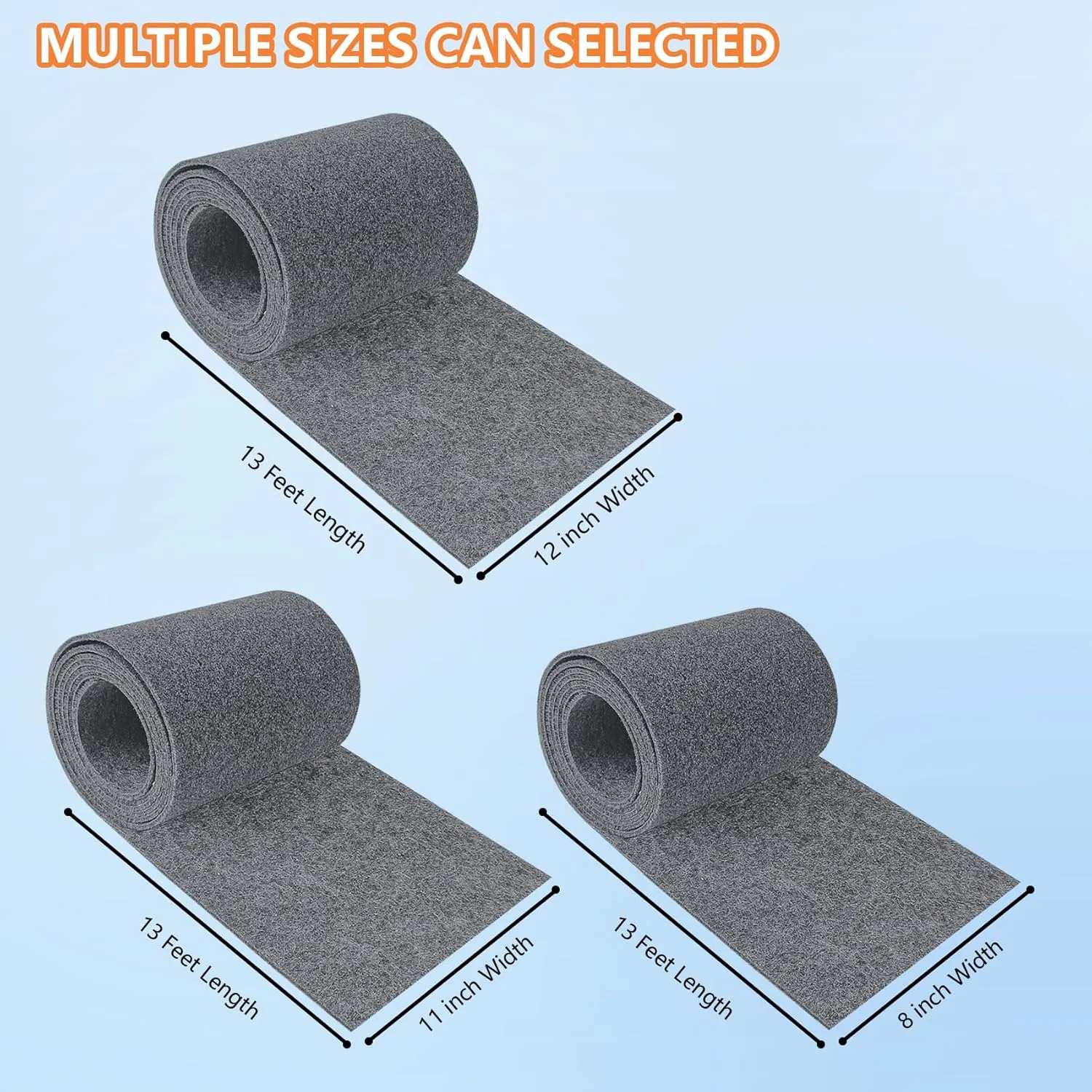 Boat Trailer Bunk Carpet,Bunk Carpet for Boat Trailers,13ft x 11in Boat Trailer Carpets,8mm Thickness Trailer Carpets, Jet Ski Bunks,Light Grey