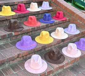 Classic Suede Fedora Mustard