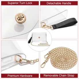 Clear Purse Stadium Approved,Small Clear Crossbody Bag for Women,Fashion See Through Clutch Shoulder Bag