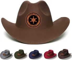 Custom Cowboy Hat Men, Western Cowboy Hats for Men Adult Kids, Brown Cowgirl Hats Women with Custom Logo