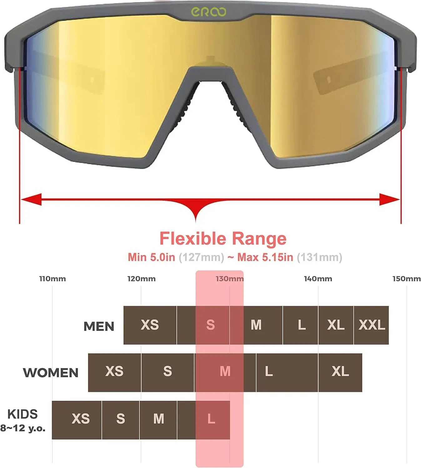Eazyrun Polarized Small Sports Sunglasses for Youth Women, Baseball Softball Cycling Running Pickleball Padel tennis