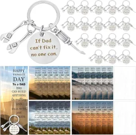 Father's Day Gift Include Tool Keychain, 4 Styles Bible Verse Blessing Card Opp Bag for Church Prayer Gift