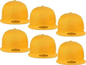 Gelante Plain Blank Flat Brim Adjustable Snapback Baseball Caps LOT 6 Pack