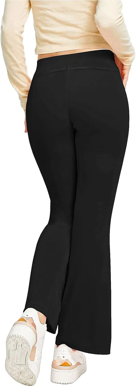 Girls Flare Leggings Toddler Girls High Waisted Yoga Pants Youth Girl Elastic Waist Solid Bell Bottoms for Dance Workout