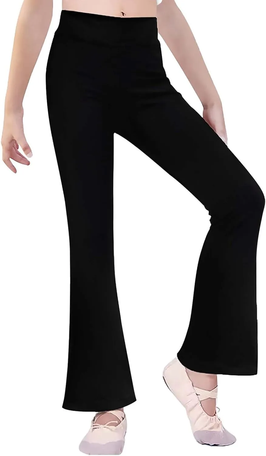 Girls Flare Leggings Toddler Girls High Waisted Yoga Pants Youth Girl Elastic Waist Solid Bell Bottoms for Dance Workout