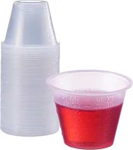 GUSTO [1 oz. - 100 Count] Plastic Disposable Medicine Measuring Cup for Liquid Medicines, Epoxy, & Pills - (Formerly Comfy Package)