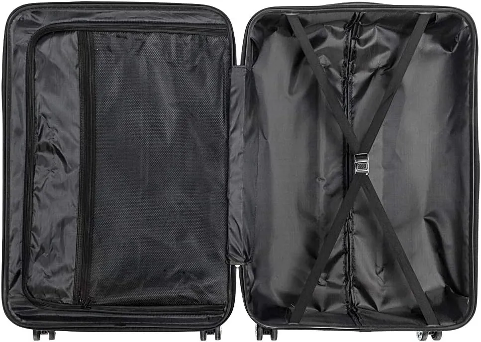 HomVent 3 Piece Luggage Set with Spinner Wheels Suitcase Set with TSA Lock Hard Shell Luggage Suitable for Women,Men,Travel 3 PCS 20 24 28 inch (Black)