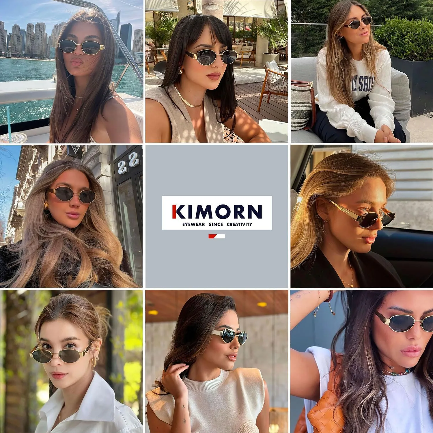 kimorn Retro Oval Sunglasses for Women Men Trendy Sun Glasses Classic Shades UV400 Protection K1653