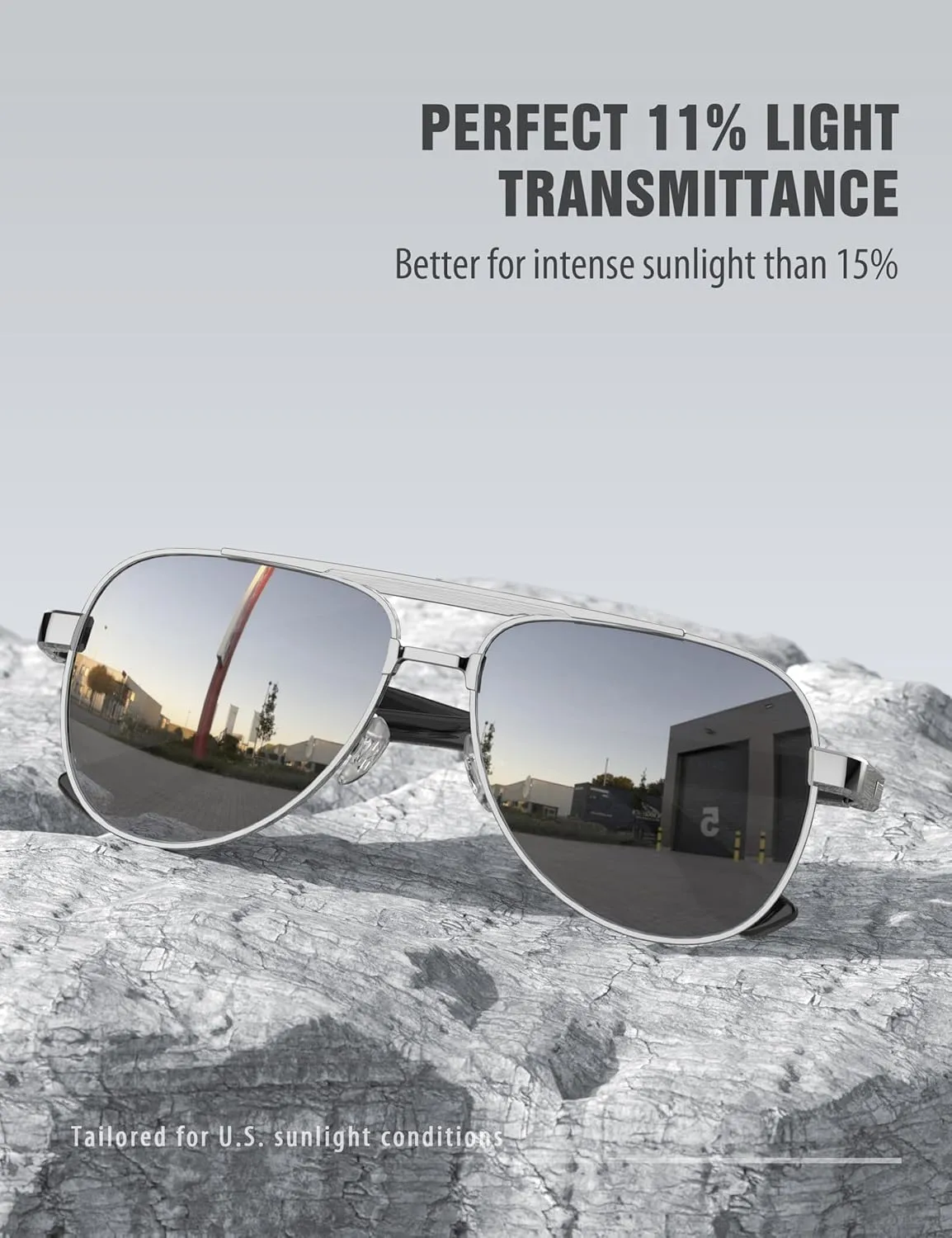 LUENX Aviator Sunglasses for Men Polarized Trendy Shades Driving UV 400 Protection