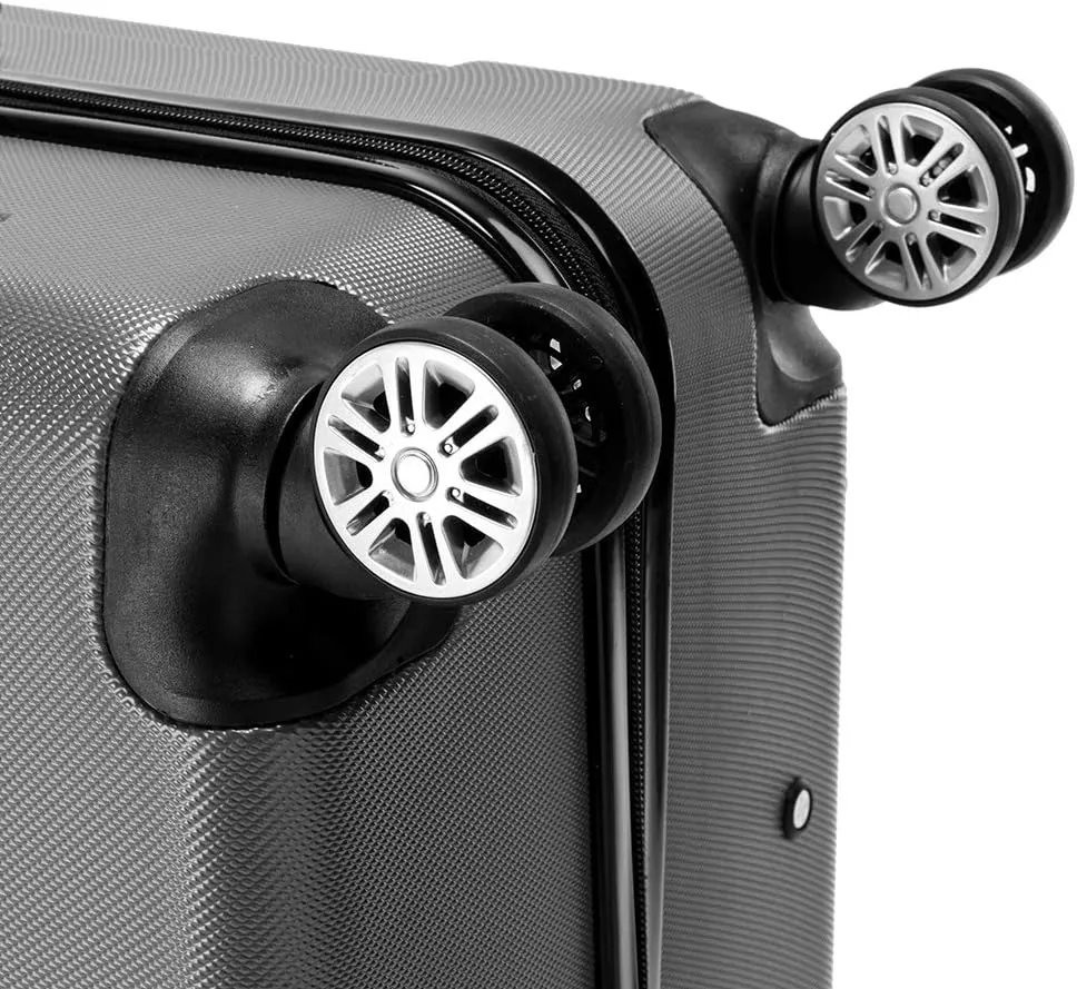 Luggage Sets 3 Piece with 4 Universal Wheels, Trolley Case Sets Portable and Lightweight Expandable Hard Shell Suitcase Set with TSA Lock Durable 20"/24"/28" Dark Gray