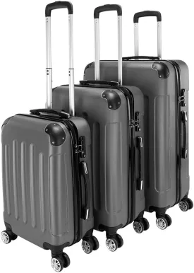 Luggage Sets 3 Piece with 4 Universal Wheels, Trolley Case Sets Portable and Lightweight Expandable Hard Shell Suitcase Set with TSA Lock Durable 20"/24"/28" Dark Gray
