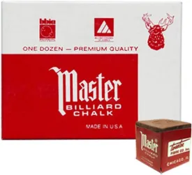 Masters Brown Billiard cue chalk - 1 dozen by Tweeten Fibre Co