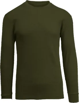 Men's Waffle Knit Thermal Shirts - Long Sleeve, Crew Neck, Warm Winter Layers (S-2XL)