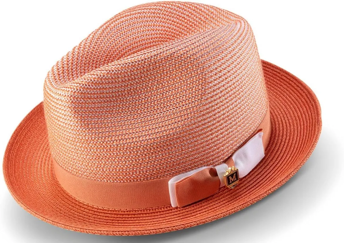 MONTIQUE Two-Tone Braided Pinch Fedora Hat | Stylish & Elegant Design Fedora Hats for Modern Touch | H-68