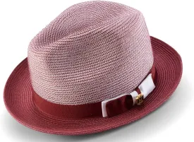 MONTIQUE Two-Tone Braided Pinch Fedora Hat | Stylish & Elegant Design Fedora Hats for Modern Touch | H-68