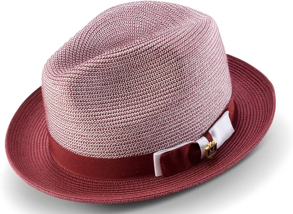 MONTIQUE Two-Tone Braided Pinch Fedora Hat | Stylish & Elegant Design Fedora Hats for Modern Touch | H-68