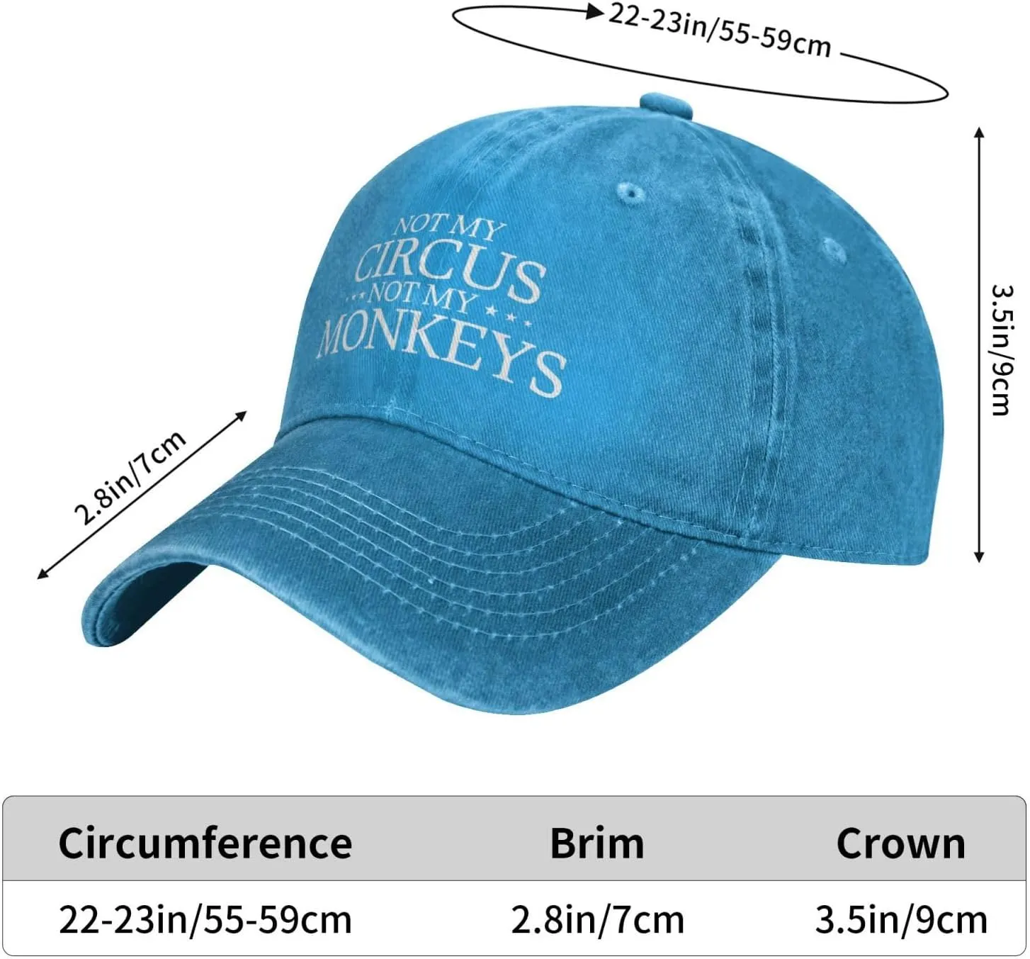 Not My Circus Not My Monkeys Hat for Men Dad Hat Graphic Hat