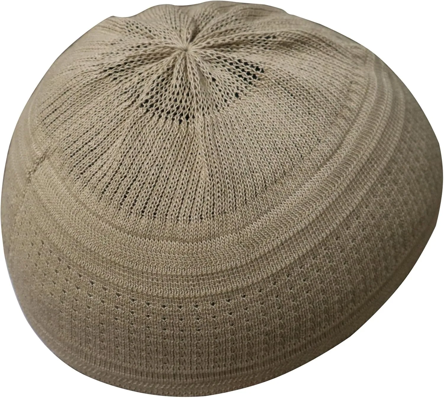 Plain Light Brown Cotton Stretch Knit Kufi Hat Skull Cap - Comfortable Fit