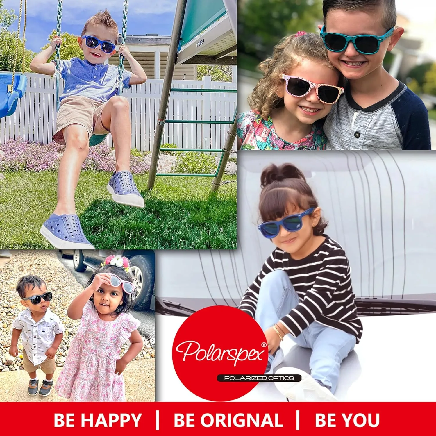PolarSpex Flexible Kids Toddler Boys Sports Wrap Polarized Sunglasses - BPA Free