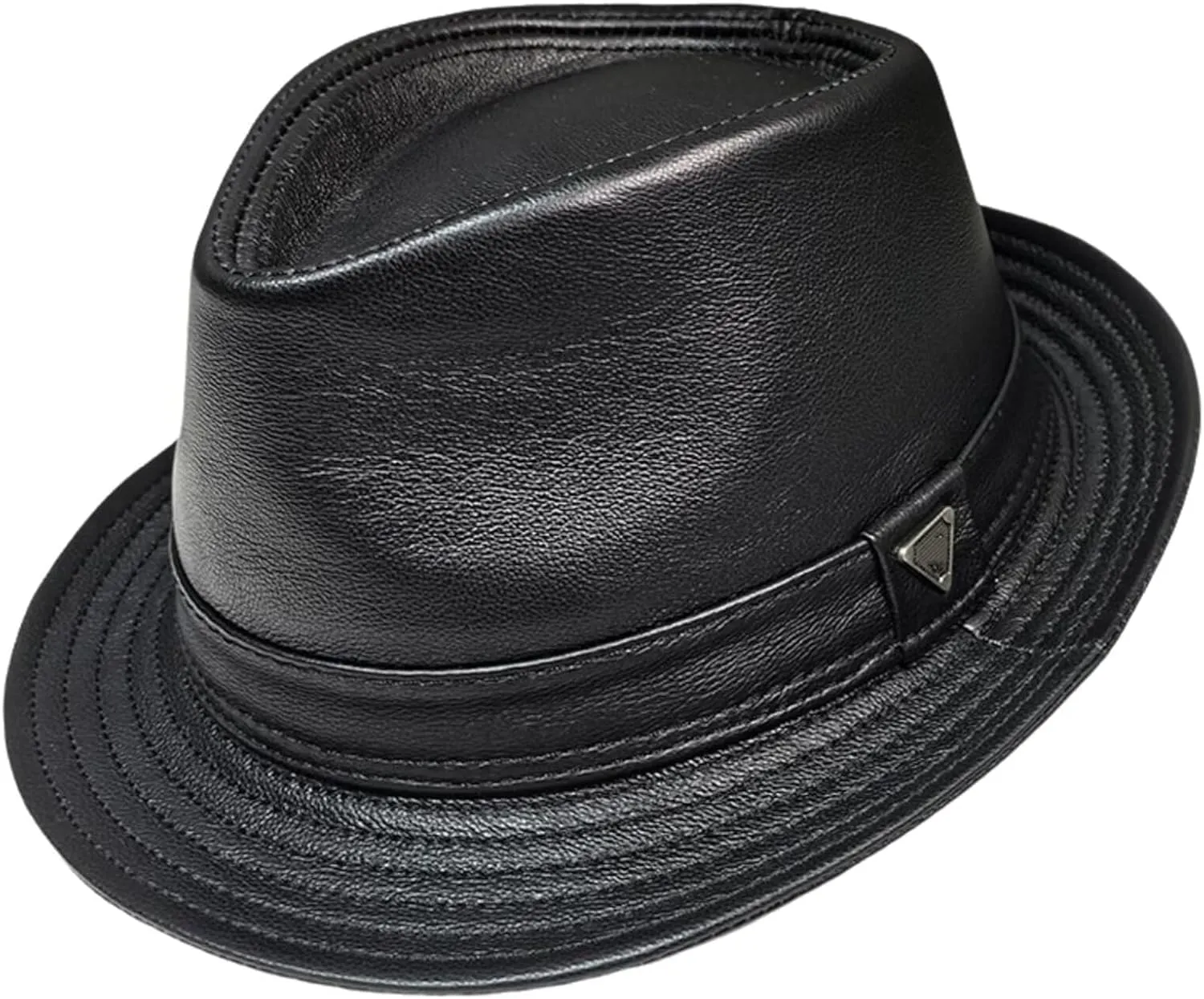 Premium Leather Fedora Hat - Classic Style for Men & Women - Short Brim Trilby Hat