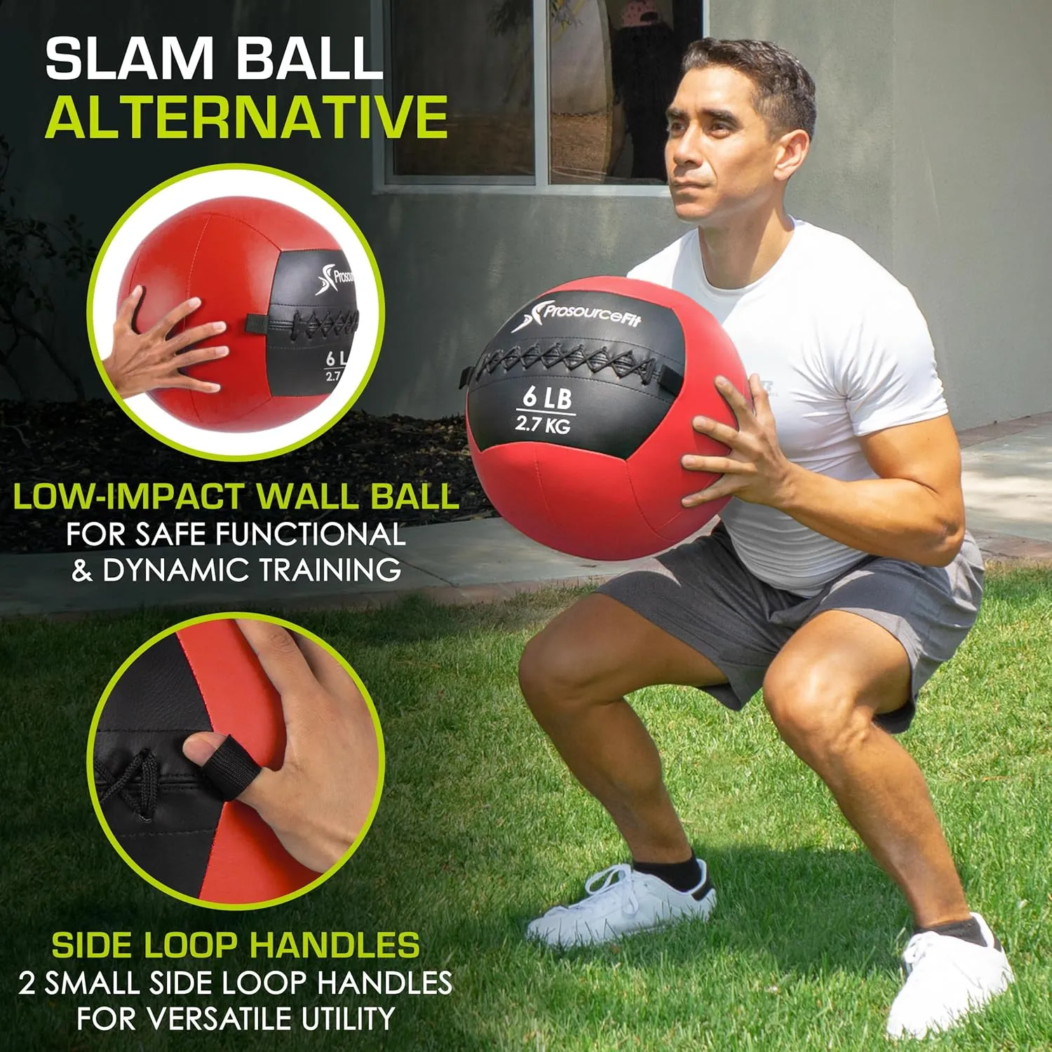 ProsourceFit Soft Medicine Balls, Wall Balls and Full Body Dynamic Exercises, Gray 25 LB