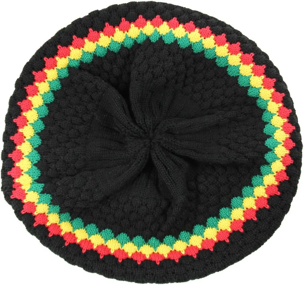 RW 100% Cotton Classic Slouchy Rasta Beanie