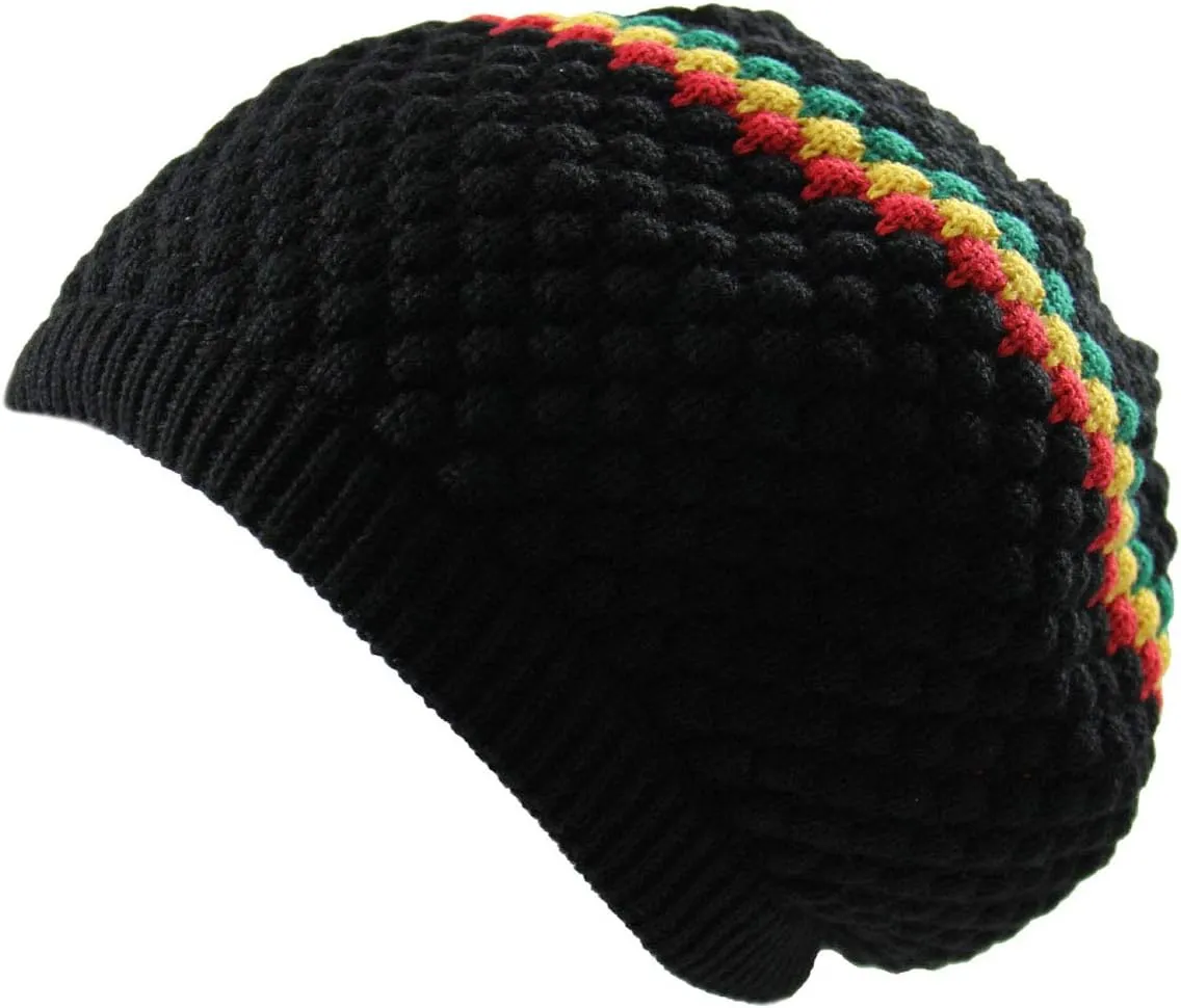 RW 100% Cotton Classic Slouchy Rasta Beanie