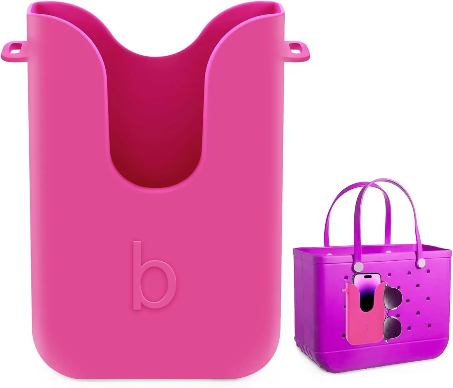 Silicone Phone Holder for Bogg Bags, Compatible Phone Case Attachment, Beach Tote Bag Accessory  Ideal Holder for Bogg & Similar Beach Bags (Pink)