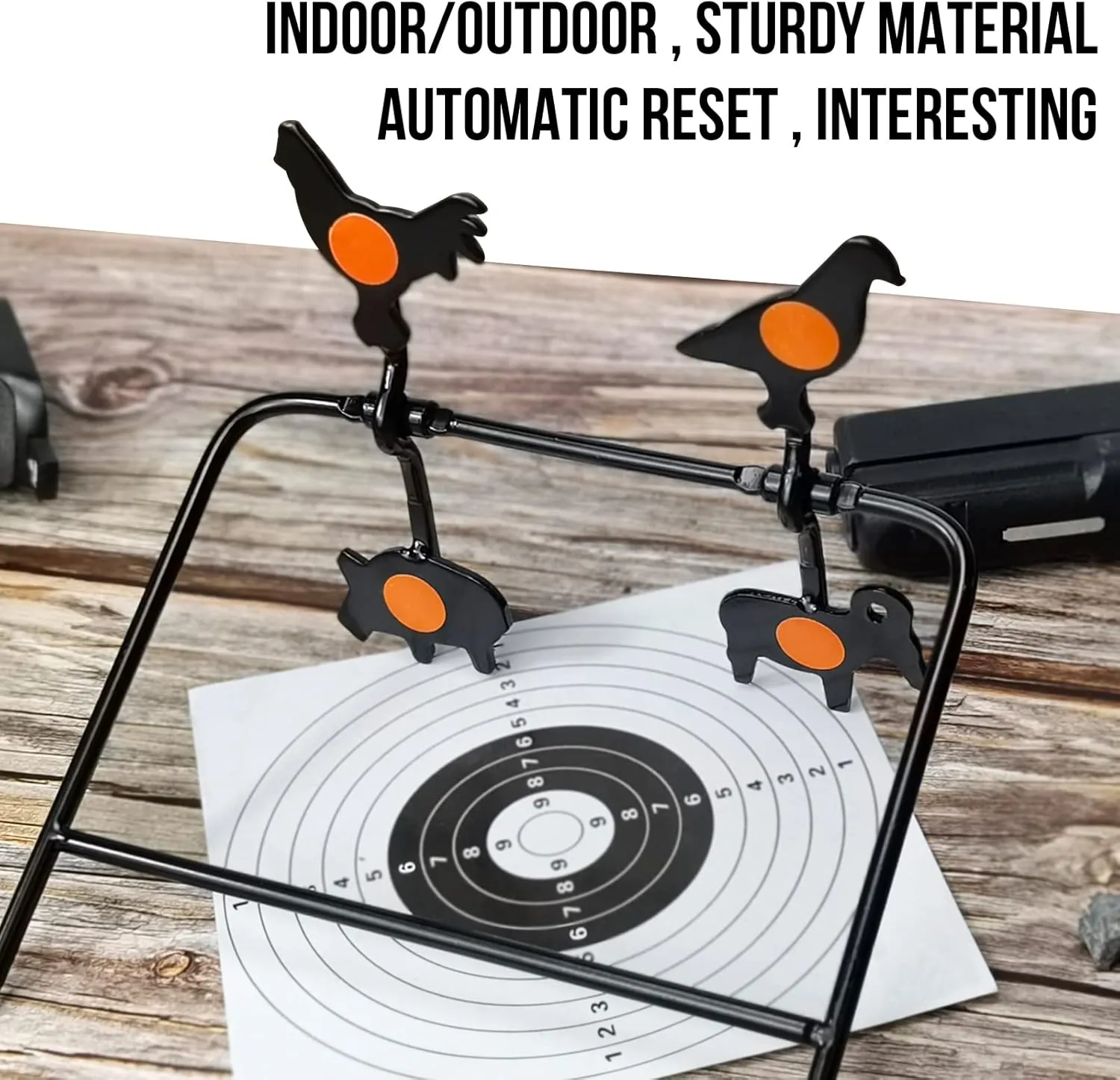 Spinner Shooting Targets - Small Steel Pellet Resetting Targets for Outdoors