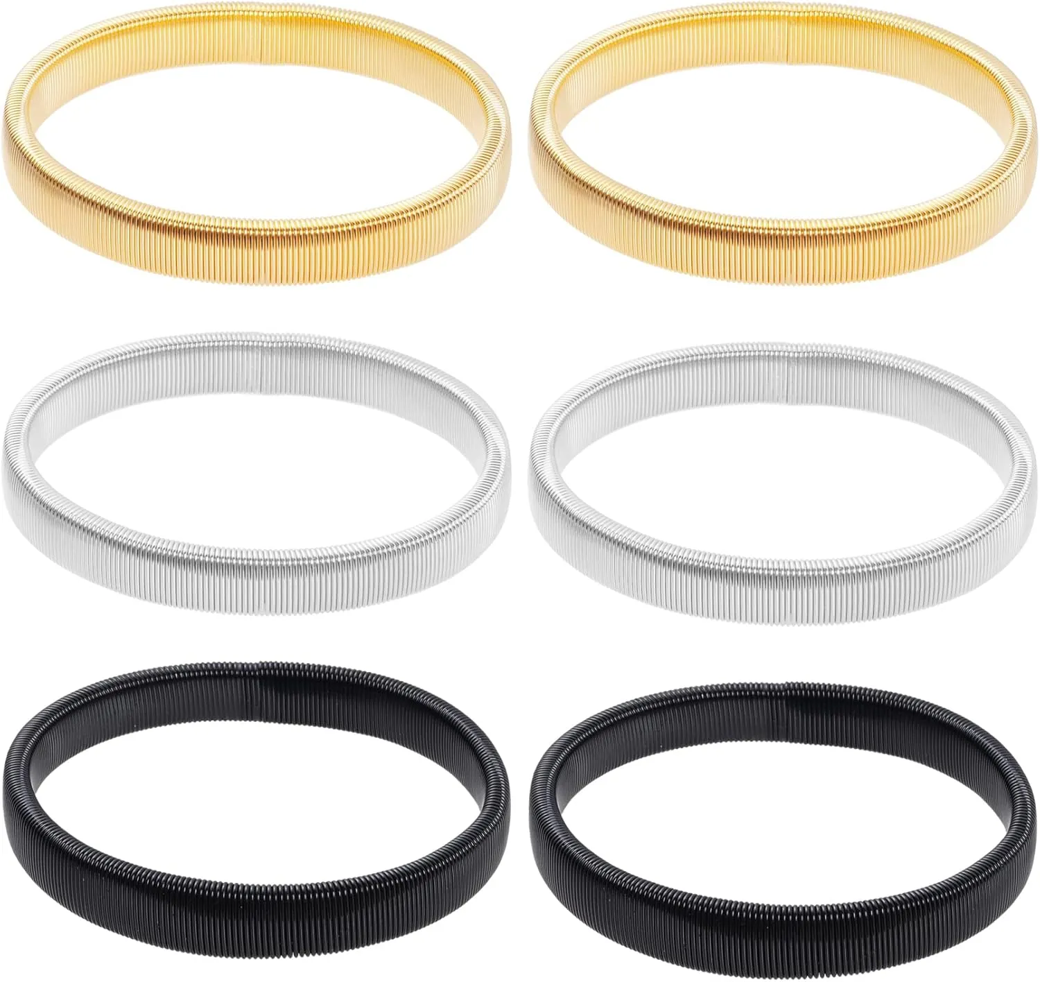 SUMERSHA 6 Pieces Shirt Sleeve Holders Stretchy Metal Armbands Anti-Slip Garters Fixing Long Sleeves for Men Women