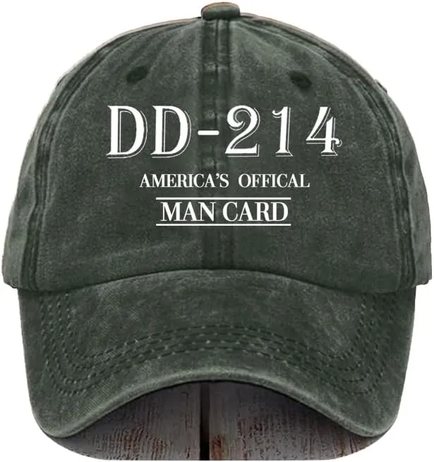 Unisex Dd 214 America's Official Man Card Baseball Cap Veteran Day Gifts Hat